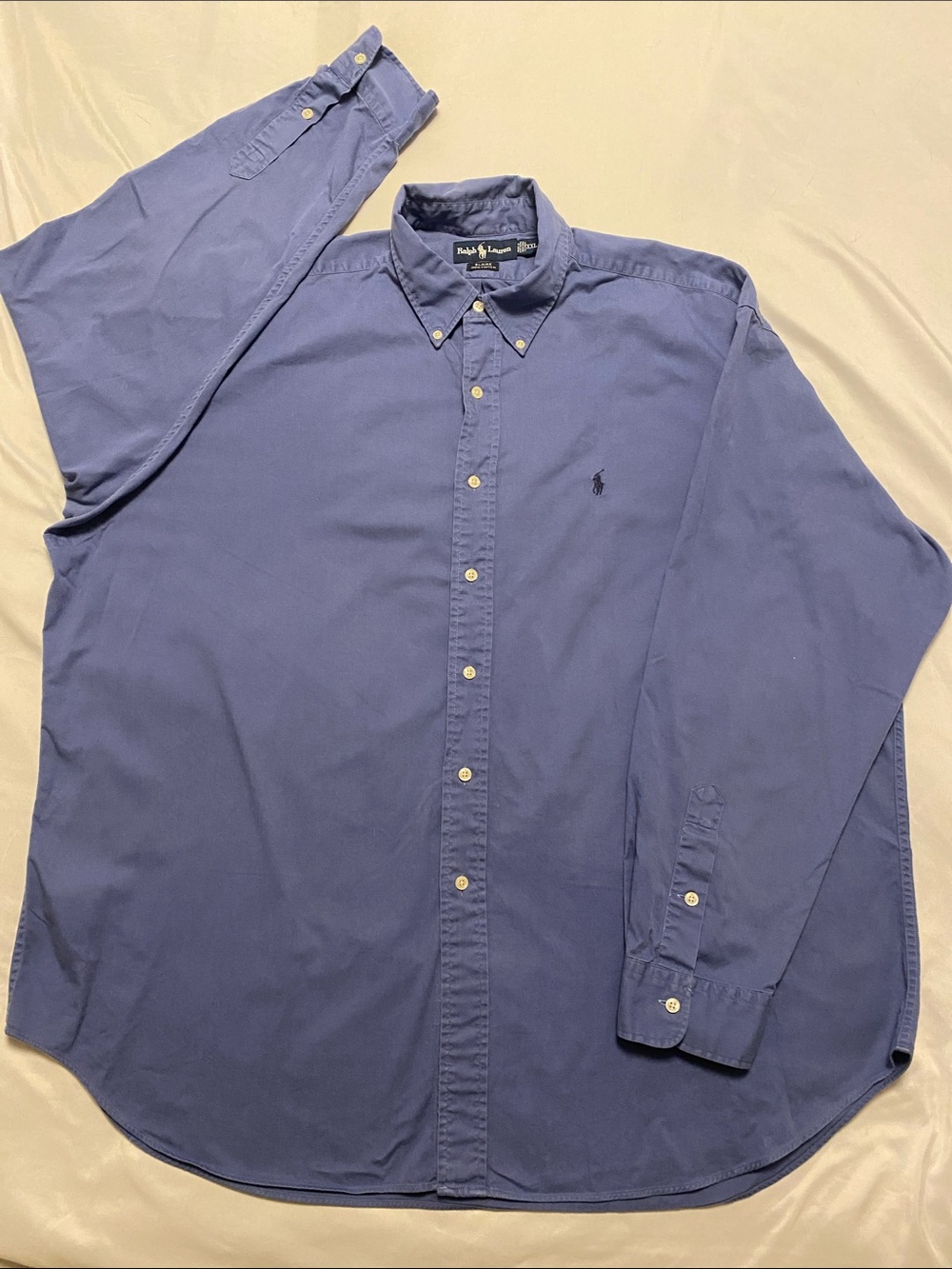 Vintage Ralph Lauren Men’s Blue Button-Down BLAIRE 100% Cotton Shirt